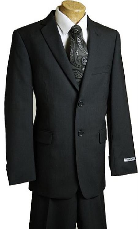 Children's Black Pin 2 Button wool feel Kids Sizes poly ~rayon Designer Suit Perfect For childrens wedding outfits