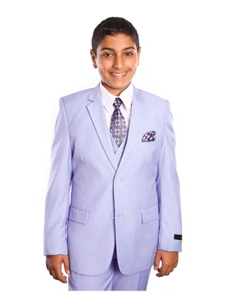 Boys Lavender Color Vested Suits