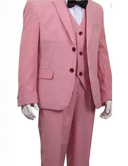 Boys Two Button Red Suit