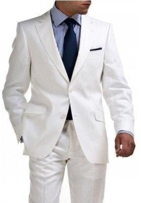 Boys Two Buttons White Suit