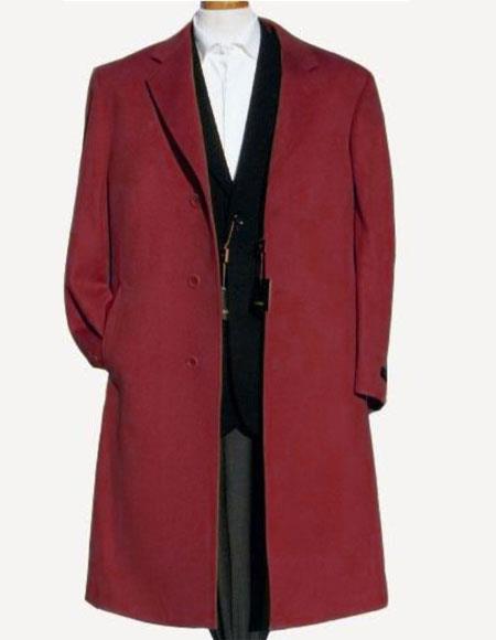 Burgundy Color Soft Wool Overcoat