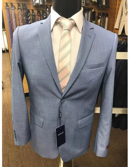 Mens Baby ~ Ocean ~ Light blue 2 button Suit (Business / Wedding Looking) 1