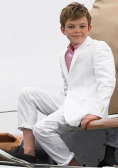 Mens Three Buttons White Suit