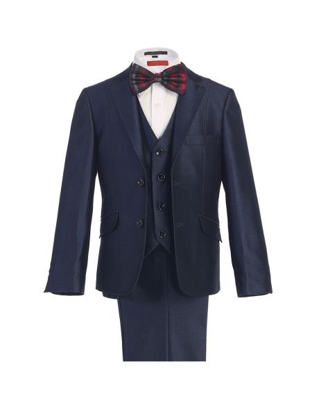 Navy Blue Suit For Men 2 Button Notch Lapel Children's Kids Sizes Suit With Pant
