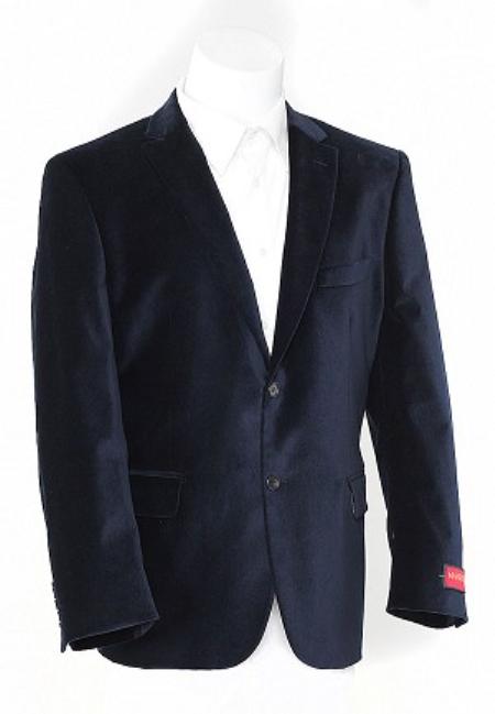 Boys Navy Blue 2 Button Velvet Sports Jacket Kids Sizes & Boys Sizes