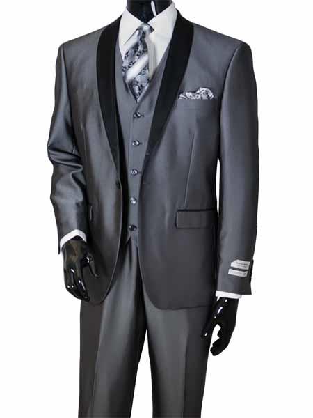 Shawl Lapel Gray Suit
