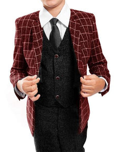 Children's grey windowpane suit