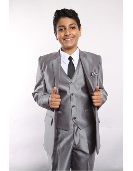 Single Breasted Silver Color Suit