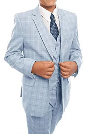 checker blue suit