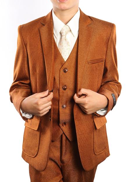 Solid Rust Tuxedo Suit