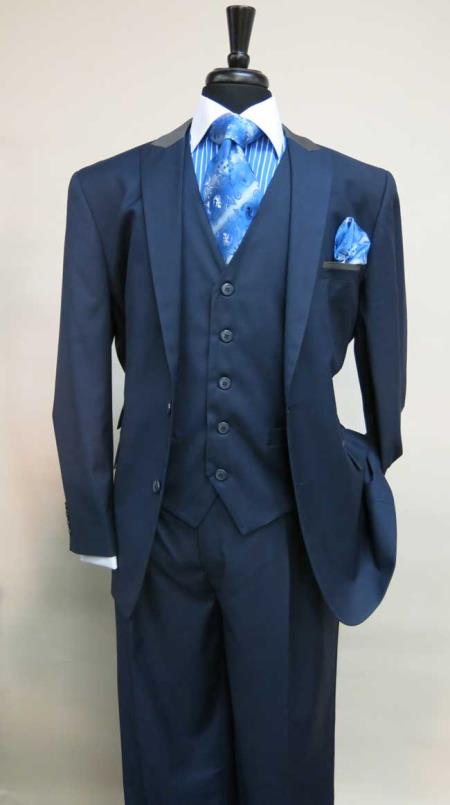 Two Button Navy Blue Suit