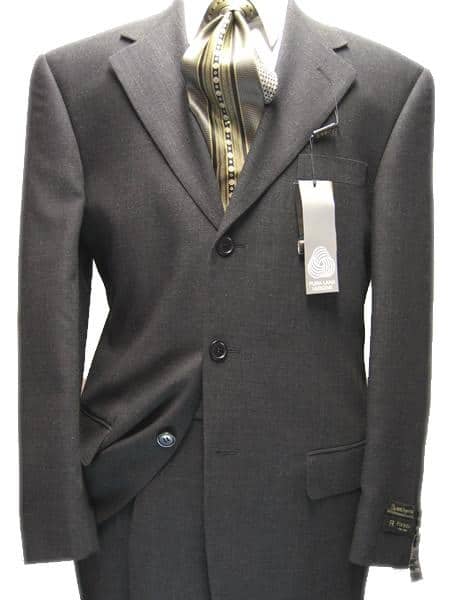 Men's Charcoal Gray 100% Wool Available in 2 or 3 Buttons Style Regular Classic Cut Super 120's Cheap Priced Business Suits Clearance Sale 1