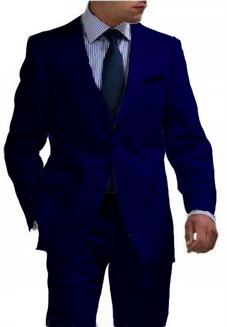 Two Buttons Navy Blue Suit