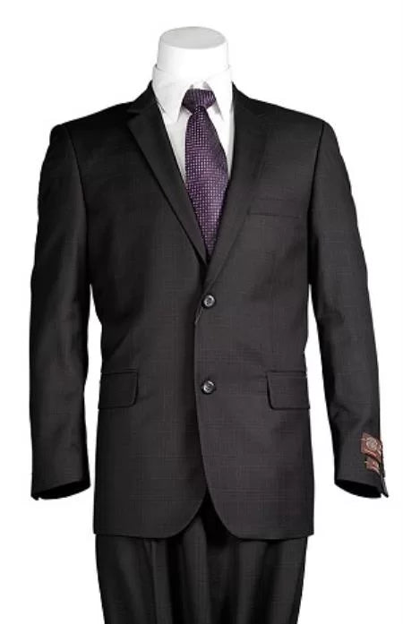 Vitali Black Seersucker 2 Button Men's Slim Cut Suit