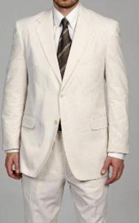 White Two Button Suit