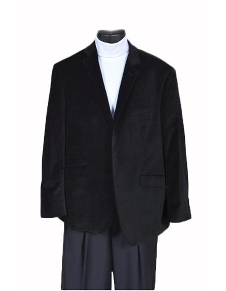 Mens Velvet Sport Coat- Black Boys Sizes