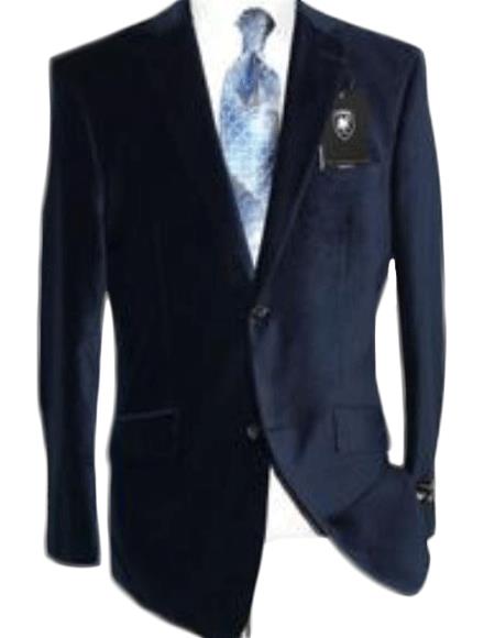 navy blue velvet suit