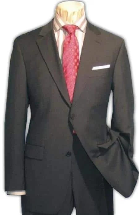 Men's 2 Button Charcoal Gray Super 150's Wool Dress Business ~ Wedding 2 piece Side Vent 1