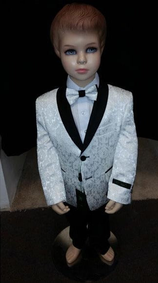 Children Tuxedo Paisley Two toned White Blazer Looking