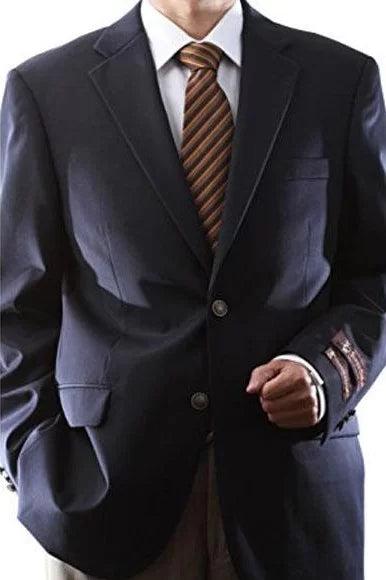 Men's Extra Long & Regular Size 100% Gabardine Wool Fabric Blazer & Sport coat with Silver brass buttons Dark Navy 1
