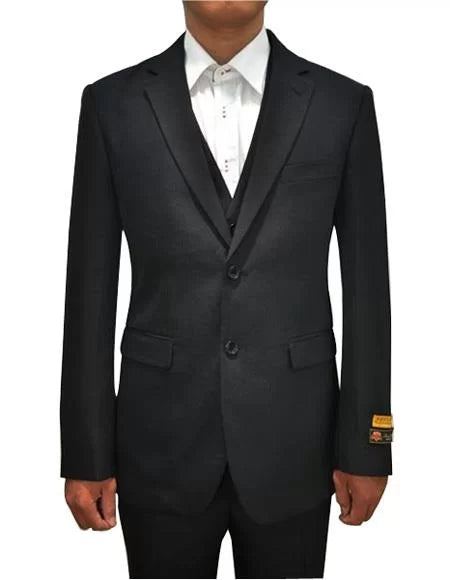 FESTIVE Colorful 2020 New Formal Style Mens Vested 3 Piece Suit Black 1