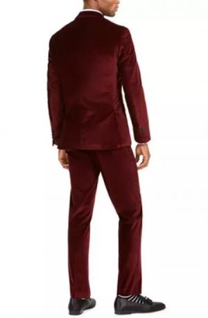 Toddler Velvet Burgundy Suit