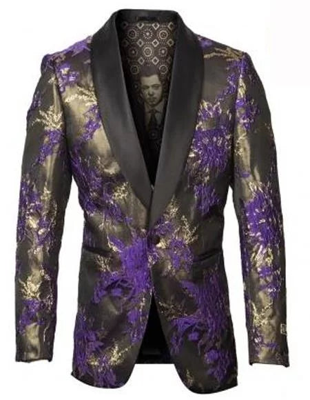 purple gold tuxedo